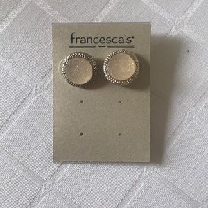 Francesca’s Pink Stone Circle Earrings